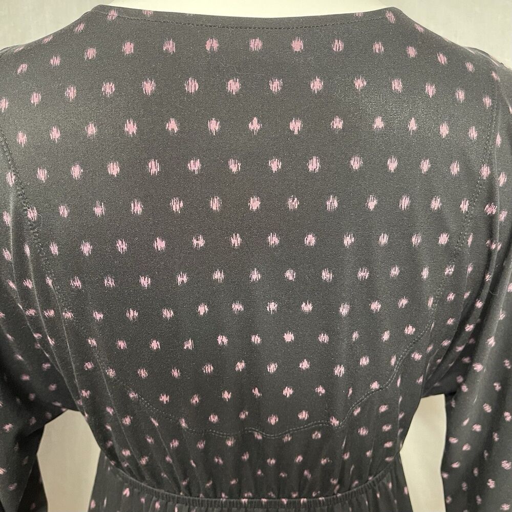 Soma Loungewear Empire Waist Tunic Dress Super Soft Black Purple Floral Sz XS - Picture 12 of 15